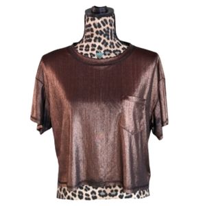 Wild Fable Bronze Copper Cropped Slinky Top - XS